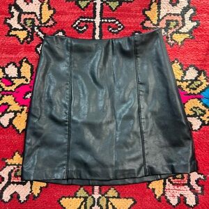 Abercrombie & Fitch Black Faux Leather Mini Skirt